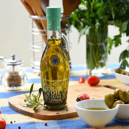 KORVEL Greek Extra Virgin Olive Oil with Mediterranean herbs, Amphora 8.45 fl oz (250ml)