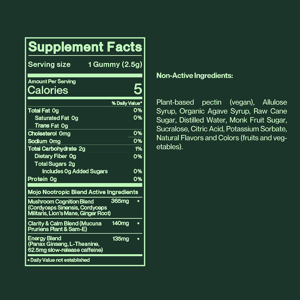 Mojo | Mushroom Dosed Gummies Extra Strength Brain Boost Gummies - Strawberry Tangerine