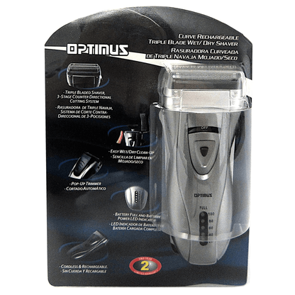Optimus Cordless Rechargeable LED Shaver with Pop-Up Trimmer