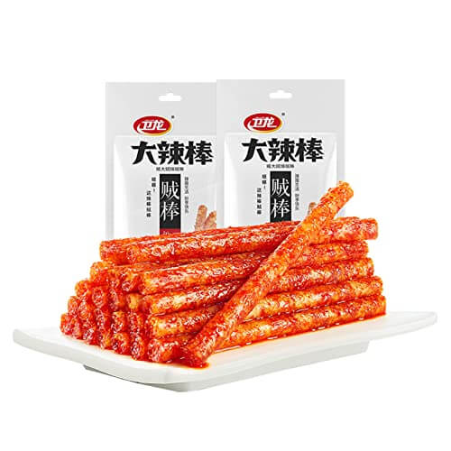 TikTok Viral - Chinese Latiao Spicy Gluten Strips, Authentic Vegan Snack 5.5oz | Wei Long