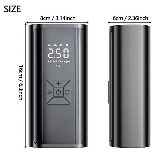Ultra Air Compressor Cordless Car Tire Inflatorelectric Equipment USB Rechargeable, Motorcycles & Bicycles &Sports Balls Emergency Tool Wireless Pump Pressure Gauge Powool Stire Inflator Car Inspection Tool Portable Bike Vehicle Fast Inflation