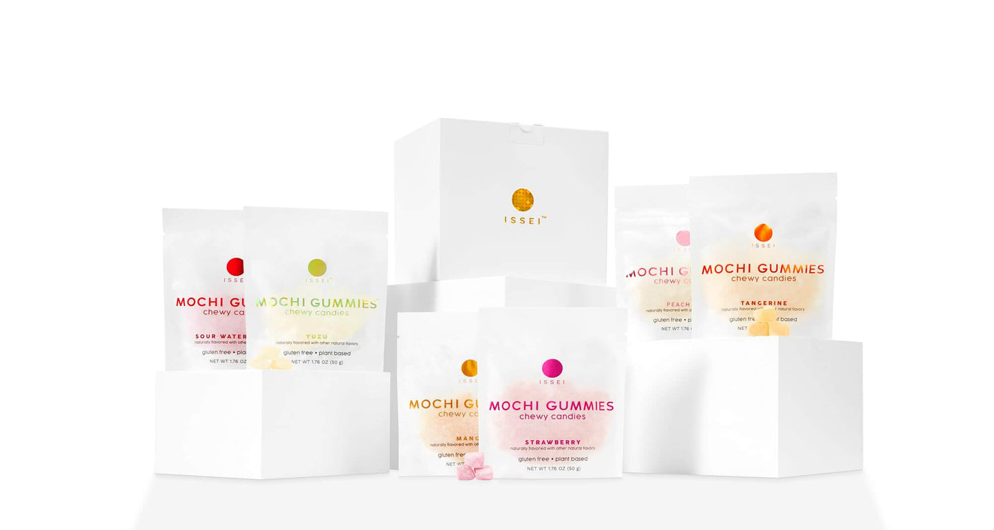 TikTok Viral - ISSEI Mochi Gummies, Award-Winning Japanese Chewy Candy | Rainbow Variety 6-Pack (1.76oz)