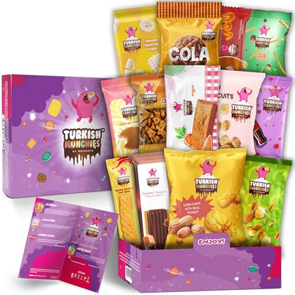 Turkish Munchies International Snack Box - 12 Premium Exotic Snacks | Imported from Turkey