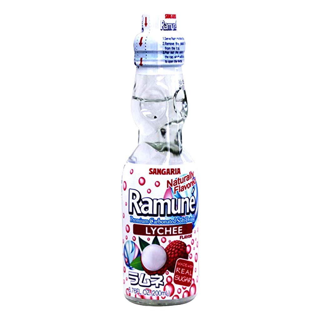 Sangaria Ramune, 6.76 Fluid Ounce (Lychee, 6 Bottles)