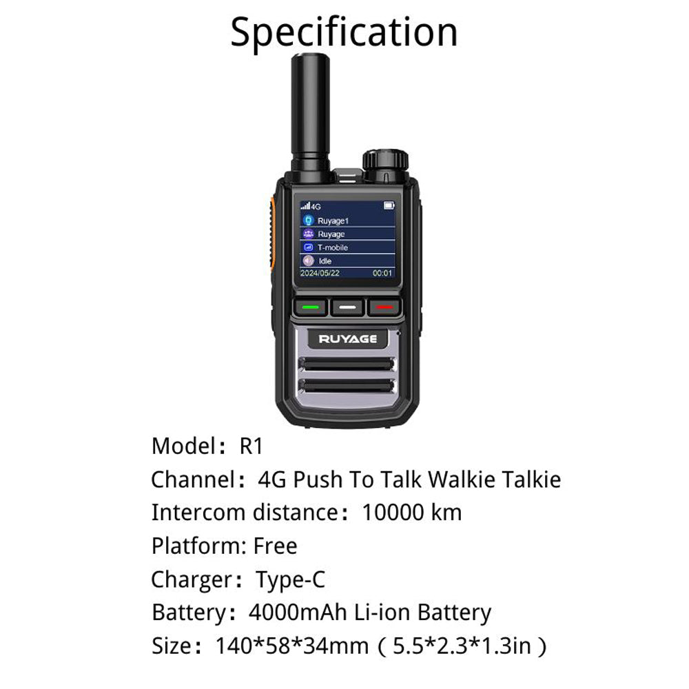 Ruyage Radio Nationwide PTT Walkie-Talkie(R1)