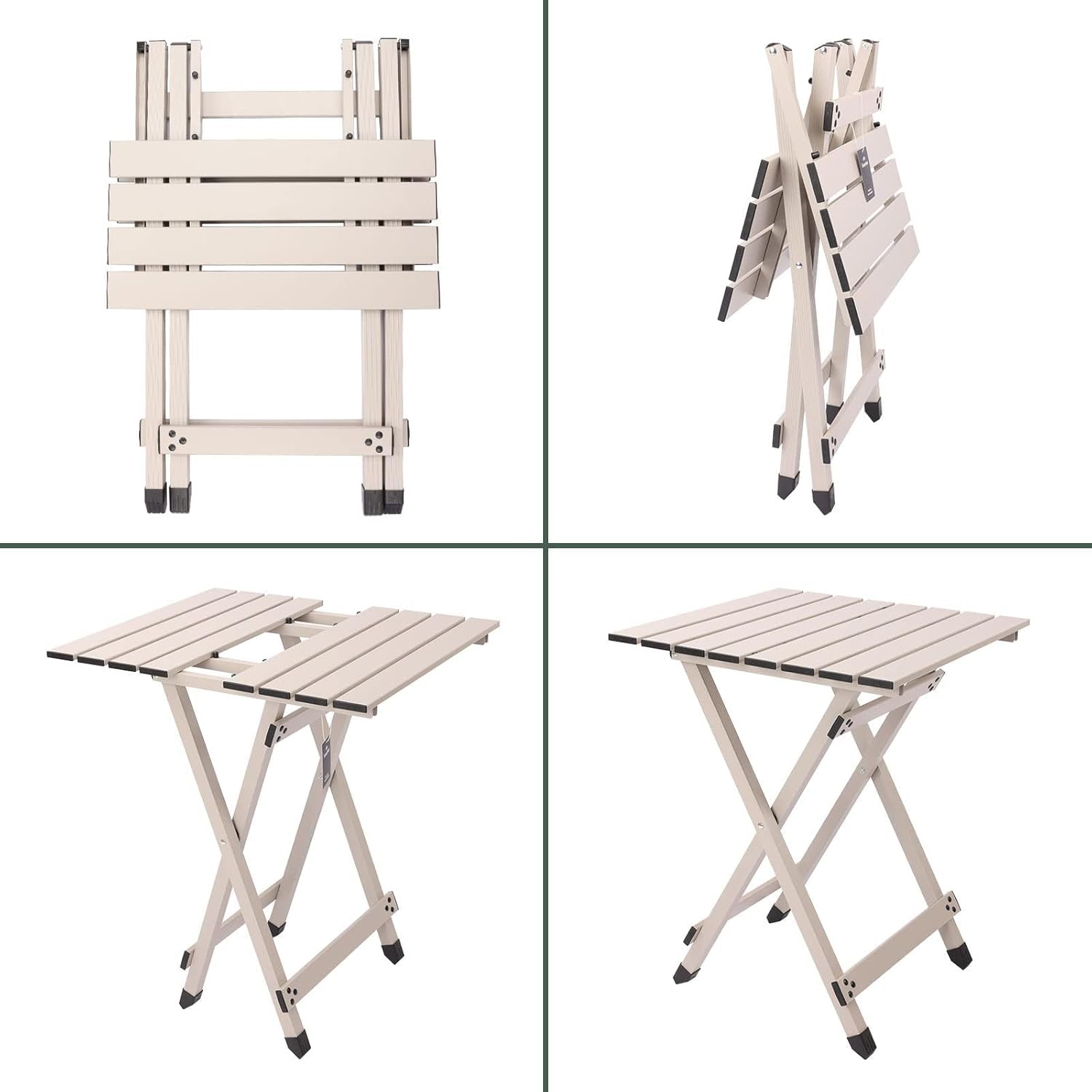Folding Camping Table - Lightweight Aluminum Portable Picnic Table, 18.5X18.5X24.5 Inch for Cooking, Beach, Hiking, Travel, Fishing, BBQ, Indoor Outdoor Small Foldable Camp Tables