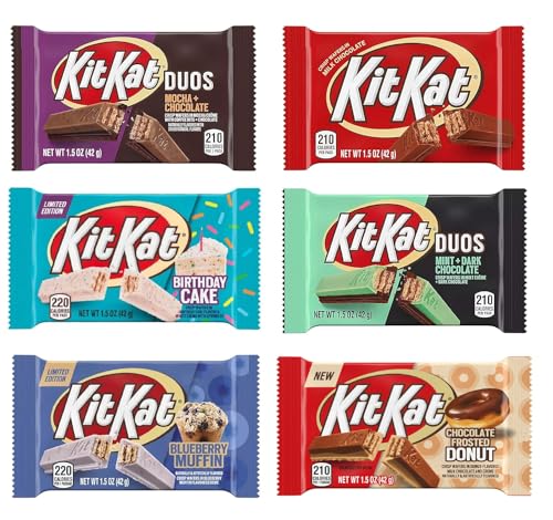 America's Favorite - KIT KAT Variety Pack, 6 Premium Flavors (1.5oz Full-Size Bars)