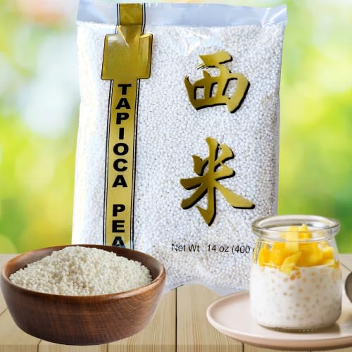 Small Tapioca Boba Pearls (Sago Balls) from Cassava -Translucent & Flavor-Absorbent - Ideal for Soup or Sauce Thickening