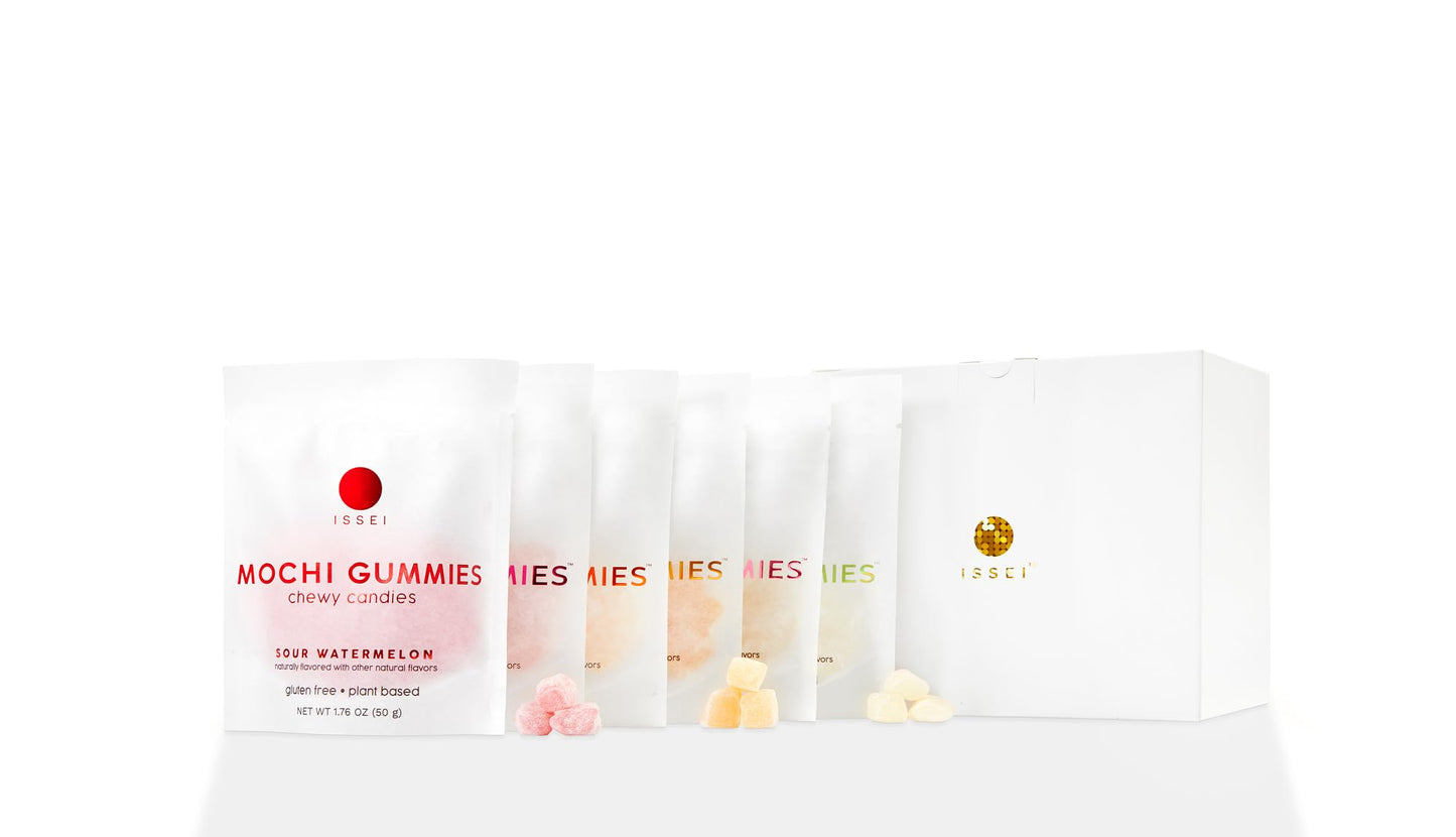 TikTok Viral - ISSEI Mochi Gummies, Award-Winning Japanese Chewy Candy | Rainbow Variety 6-Pack (1.76oz)