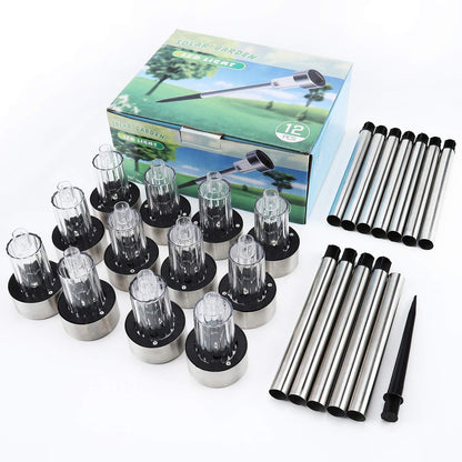 Solar Lights Outdoor, 12Pack Solar Pathway Lights Outdoor, Waterproof, LED Landscape Garden Lights Solar Powered, Outdoor Lights Solar Garden Lights for Pathway, Walkway, Patio, Yard, Driveway