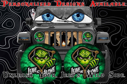 Grinch leave me alone eye for a round headlight.