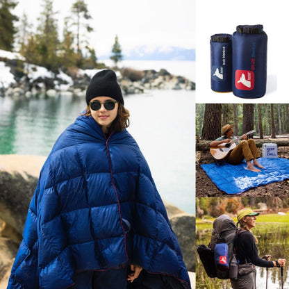 down Camping Blanket - Outdoor Travel Quilt | Sustainable, Insulated, Lightweight & Warm Gear for Sleep, Camping, Stadium, Hiking & Festivals | Water Resistant, Packable & Compact