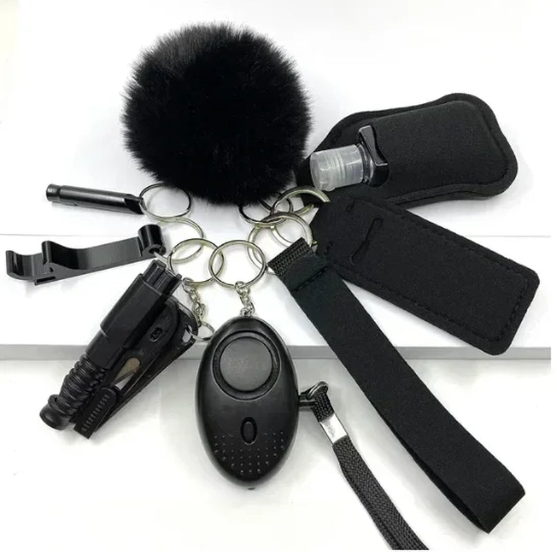 Safety Keychain Full Set, Self Defense Security Keychain Set with Personal Alarm Protective Keychain Accessories for Women Girls
