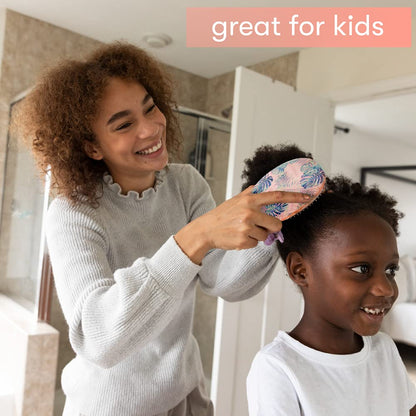 Pink Hair Brush Detangler, Detangling Hairbrush for Women, Wet Hair Brush for Girls, Hair Detangler Brush, Wet Hairbrush, Hairbrushes, Girls Hairbrush Detangler, Reduces Frizz - Floral
