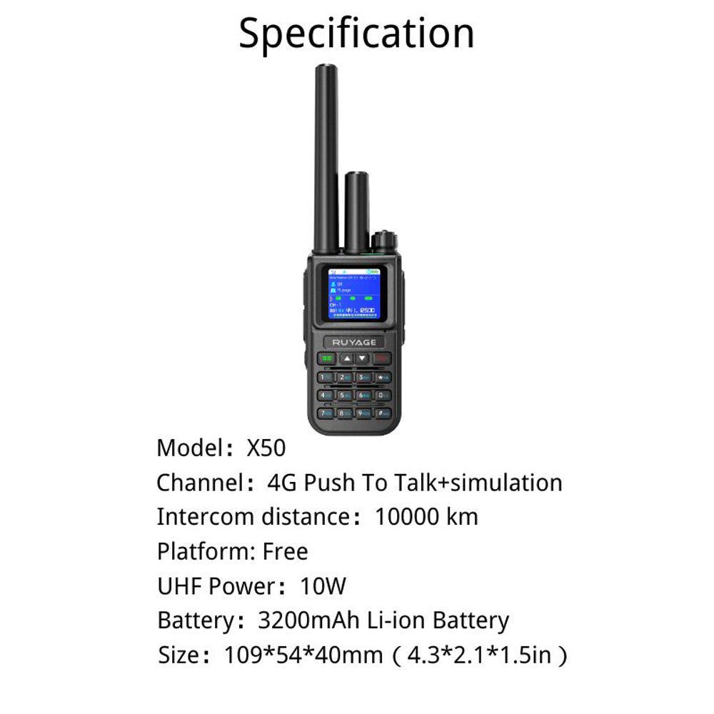 Ruyage Radio Nationwide PTT Walkie-Talkie(X50)