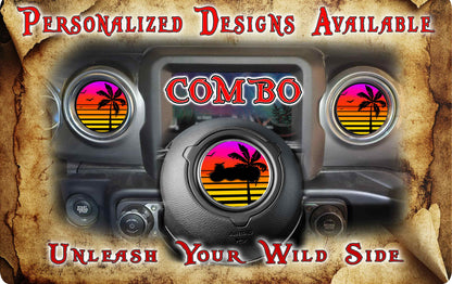 Steering wheel decal Retro Palm