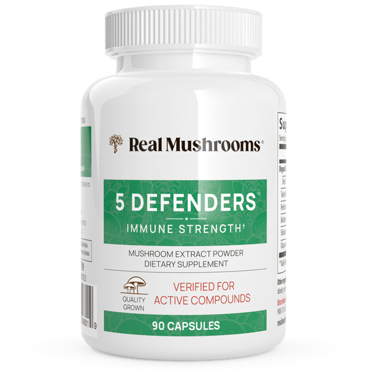 5 Defenders Organic Mushroom Blend Capsules by Real Mushrooms