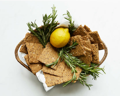 Norwegian Baked Rosemary & Lemon Knekkebrød Nordic Crspbread Bag - 12 bags x 6 oz case