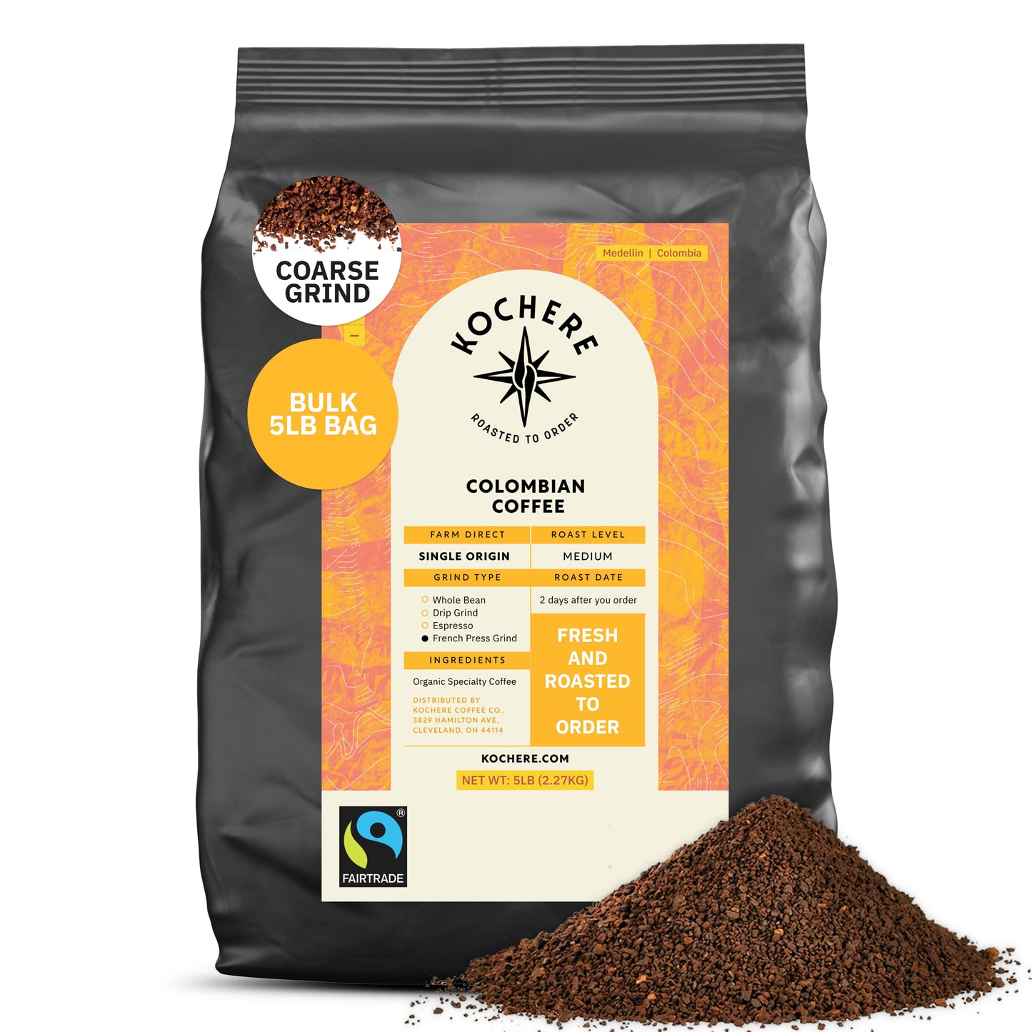 Kochere Coffee Colombian Medellin Single Origin Medium Roast - Dried Orange, Berry Notes