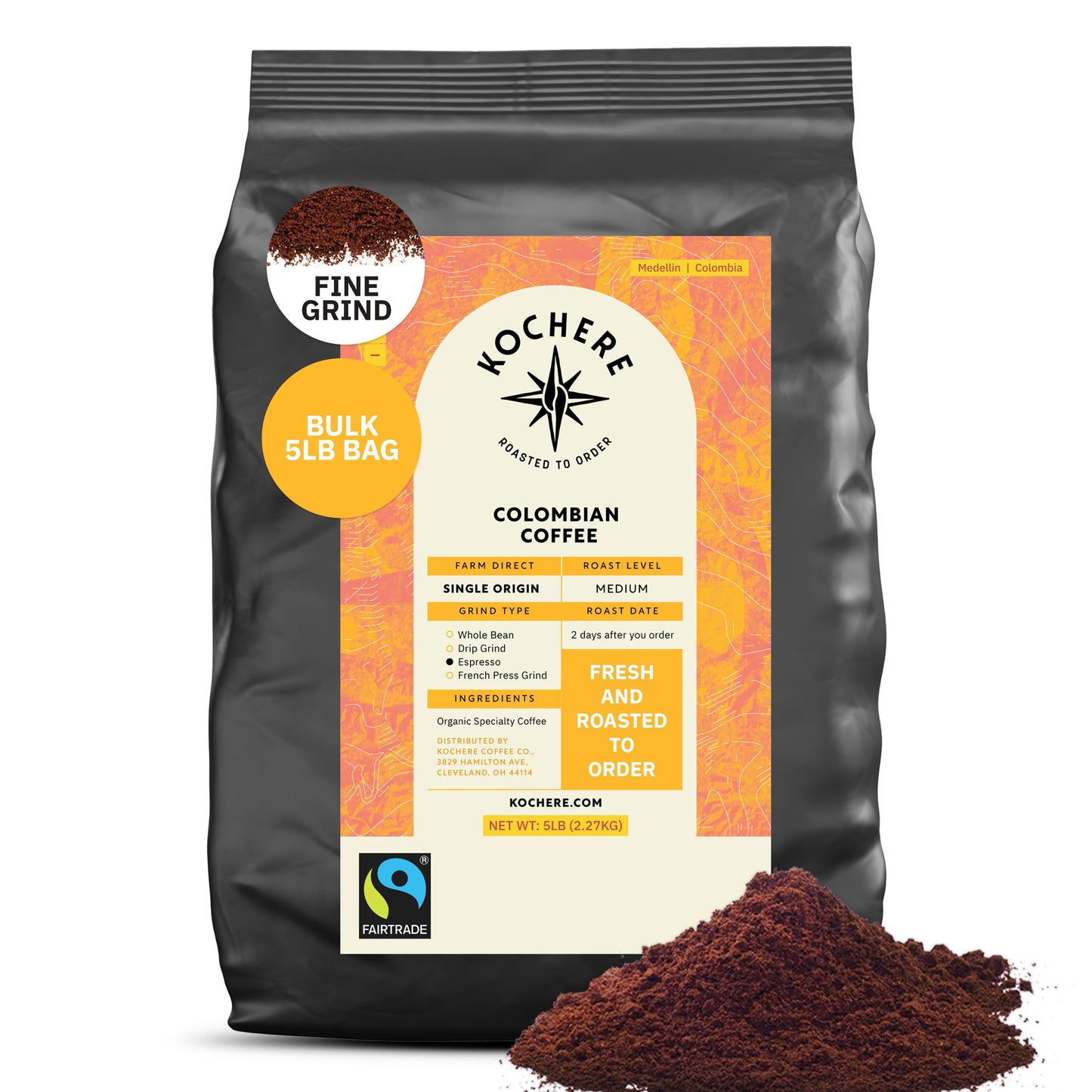 Kochere Coffee Colombian Medellin Single Origin Medium Roast - Dried Orange, Berry Notes