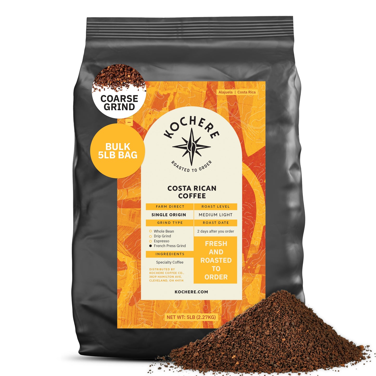 Kochere Coffee Costa Rican Alajuela Medium Light Roast - Sweet Apple, Raisin Notes