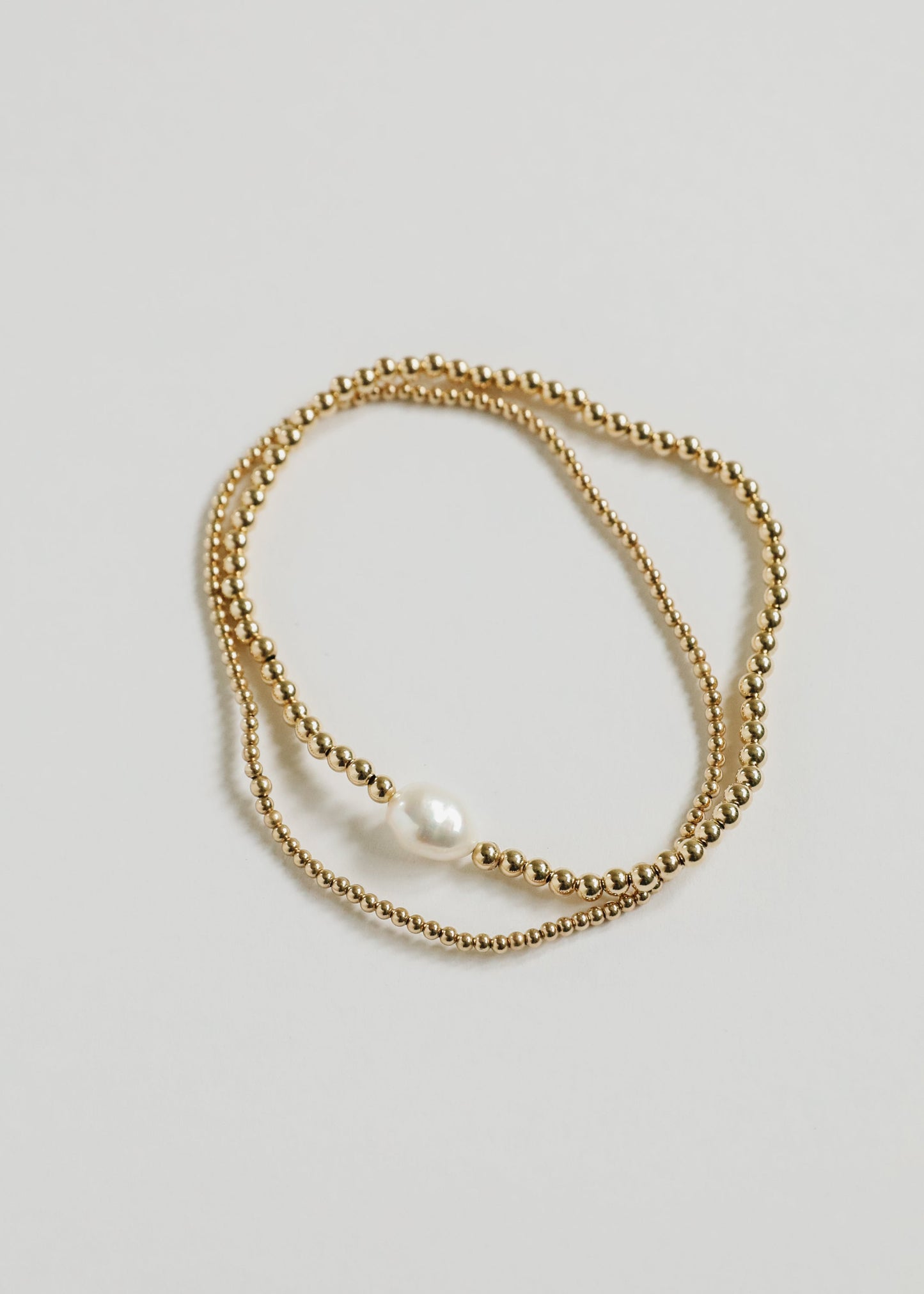 Natural Pearl + 14k Gold Filled Beaded || Anklet or Bracelet