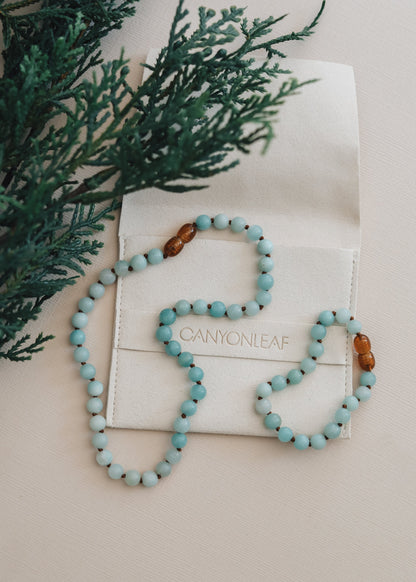 Pure Gemstone + Amazonite || Anklet or Bracelet