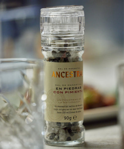 Natural Spring Salt Crystals & Organic Pepper - Glass Mill