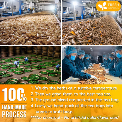 Anti-Inflammaheb Loose Leaf Tea, 100% Natural from Ginger, Turmeric, Peppermint, Black Pepper, Cinnamon