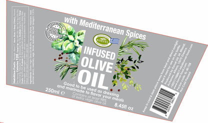 KORVEL Greek Extra Virgin Olive Oil with Mediterranean Herbs - 8.45 fl oz