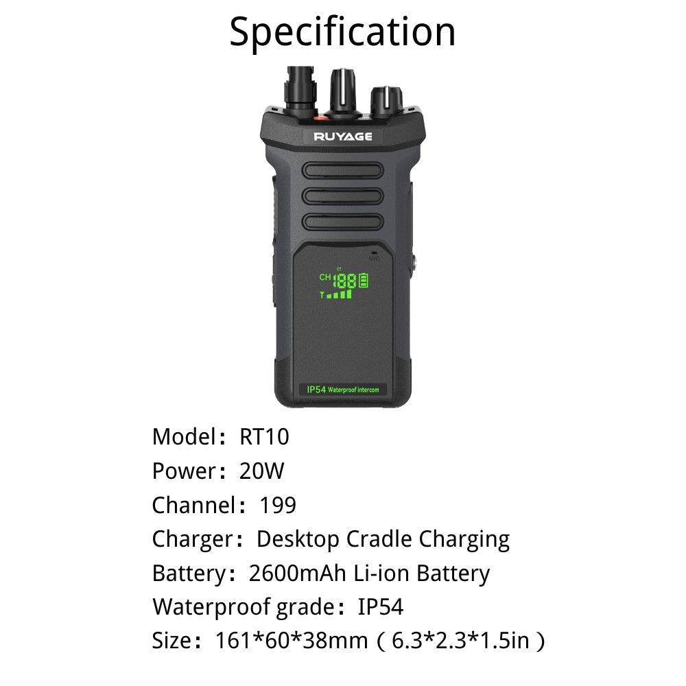Ruyage Radio Analog Signal 20W Walkie-Talkie(RT10)