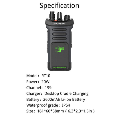 Ruyage Radio Analog Signal 20W Walkie-Talkie(RT10)
