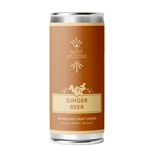 Root Elixirs Sparkling Ginger Beer Premium Cocktail Mixer- 8 Cans 7.5 oz