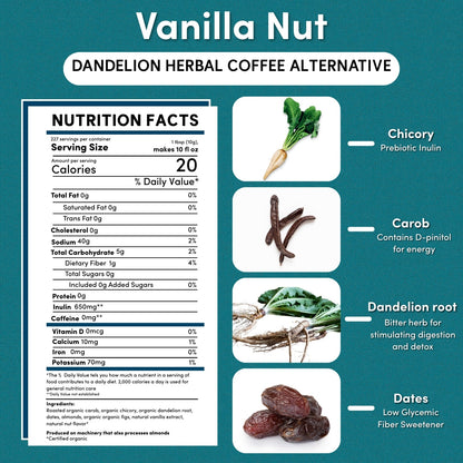Dandelion Vanilla Nut Herbal Coffee