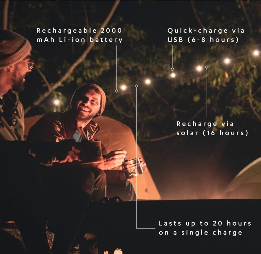 Hakol Luci Solar String Lights + Phone Charger