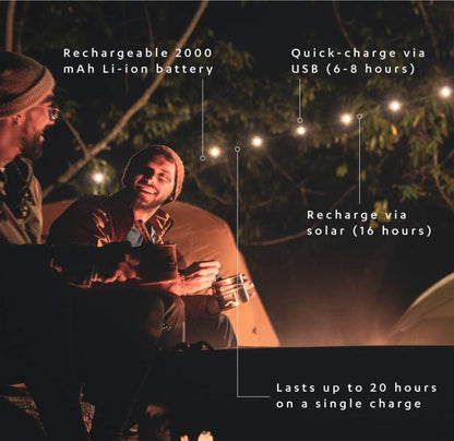 Hakol Luci Solar String Lights + Phone Charger