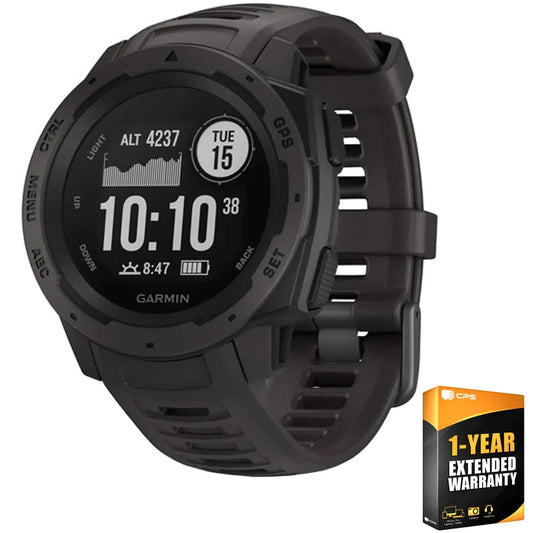 Garmin Instinct Rugged Outdoor Watch with GPS Features Glonass and Galileo Heart Rate Monitoring and 3-Axis Compass Graphite