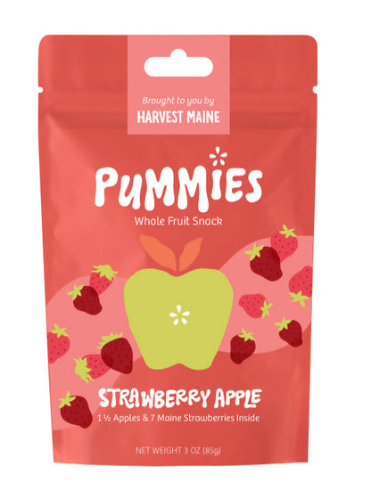 Harvest Maine Strawberry Apple Pummies Fruit Bites Bag, Upcycled - 8 bags x 3oz case