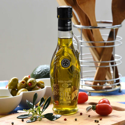 KORVEL Greek Extra Virgin Olive Oil with Truffle, Amphora 8.45 fl oz (250ml)