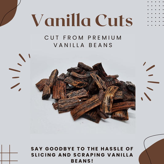 Premium Vanilla  Cuts - 1 lb. From Whole Vanilla Beans Grade B | Cut and Sorted for Easy Use