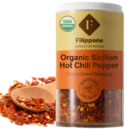 Filippone, Organic Chili Flakes, Italian Pepperoncino 0.70oz (20g)