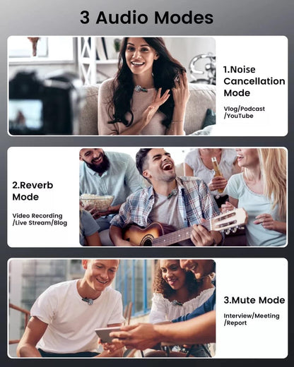 Wireless Lavalier Microphone Set: Clear Audio for iPhone, Video, Interviews & Vlogs