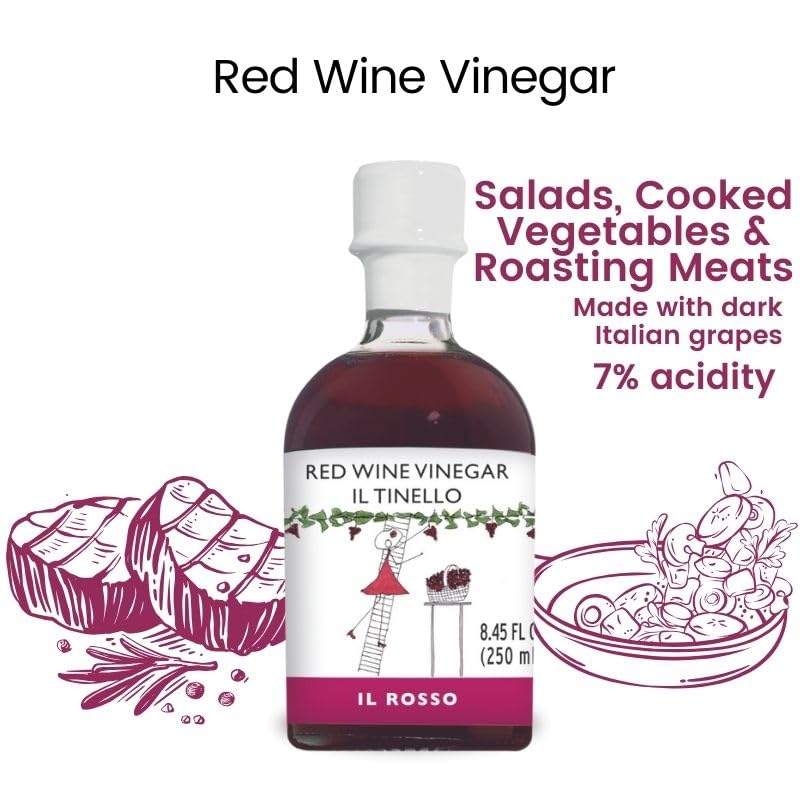 IL TINELLO, Red Wine Vinegar Aceto di Vino Rosso, (8.45 fl oz) 250ml