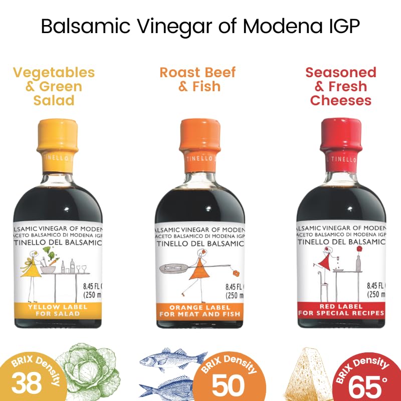 IL TINELLO, Aceto Balsamico di Modena IGP, Orange Label, (8.5 fl oz) 250ml