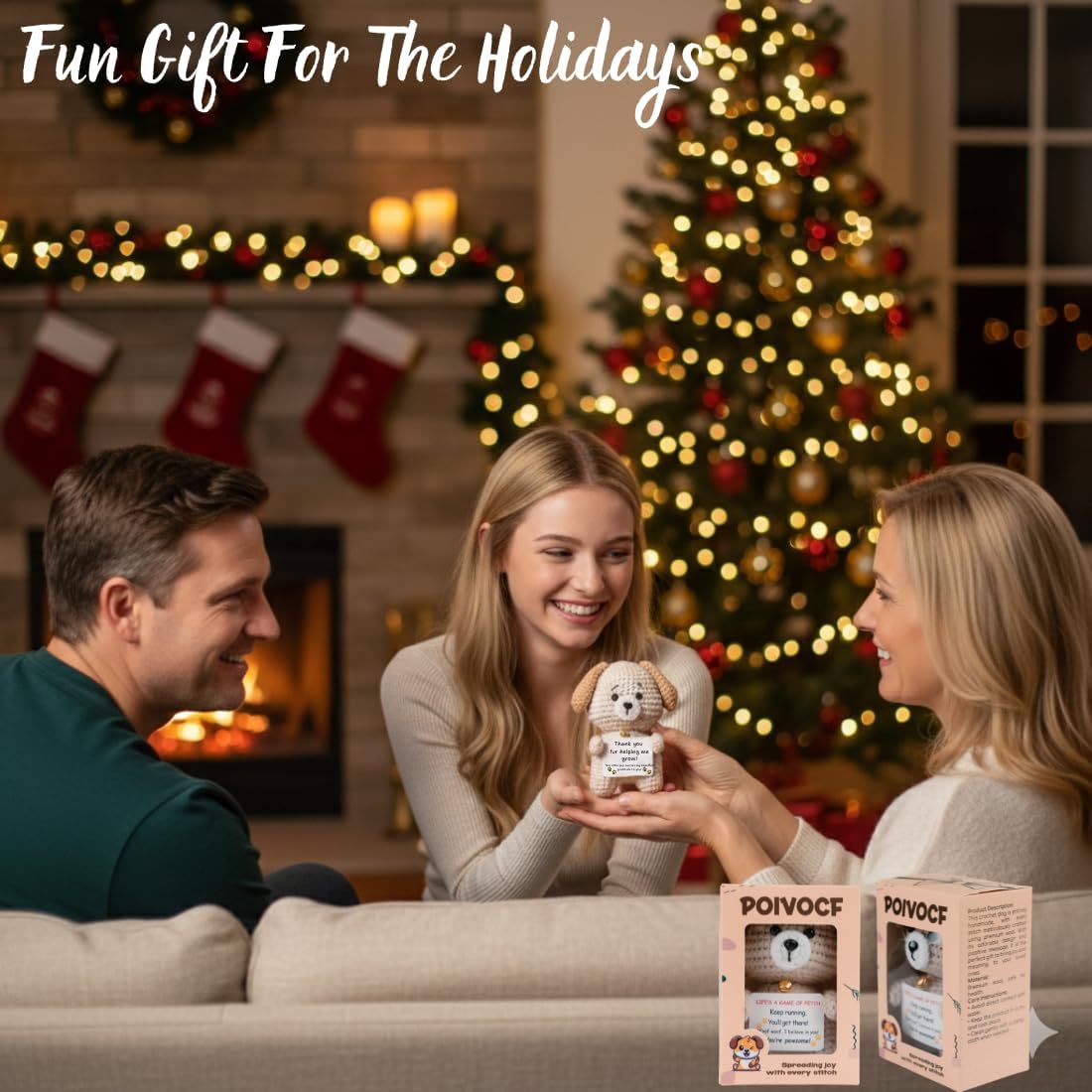 Teacher & Boss Appreciation Gift – Handmade Crochet Puppy Plush with Thank You Card – Cute Stuffed Animal for Mentor, Mom & Dad – Graduation, Christmas, Boss’s Day (Thank You)