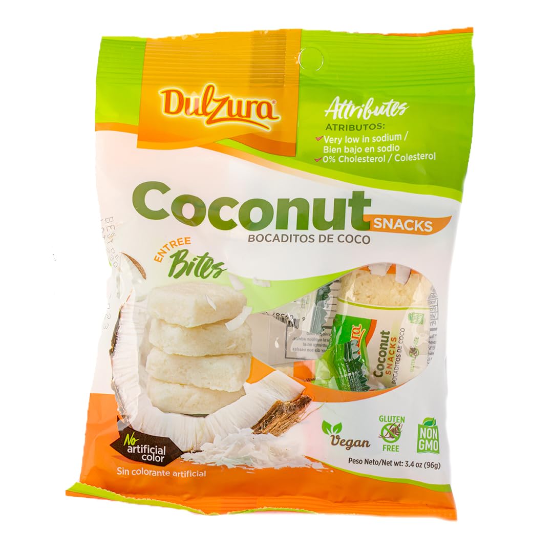 Dulzura Coconut Snacks - Light and Flaky Coconut Treats - 3.4 oz (Pack of 1)