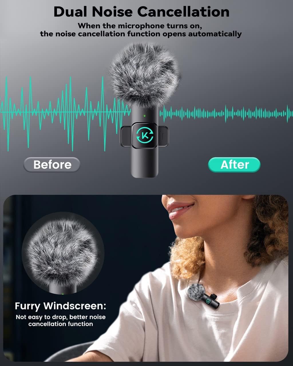 Wireless Lavalier Microphone Set: Clear Audio for iPhone, Video, Interviews & Vlogs