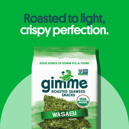 Viral gimMe Organic Roasted Seaweed Snacks - TikTok Famous Healthy Snack | Product of Korea