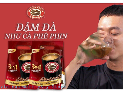 Vietnam Instant Coffee - 3 In 1 Instant Coffee From Highlands Coffee - Bag of 50 sachets (29.98 Oz)