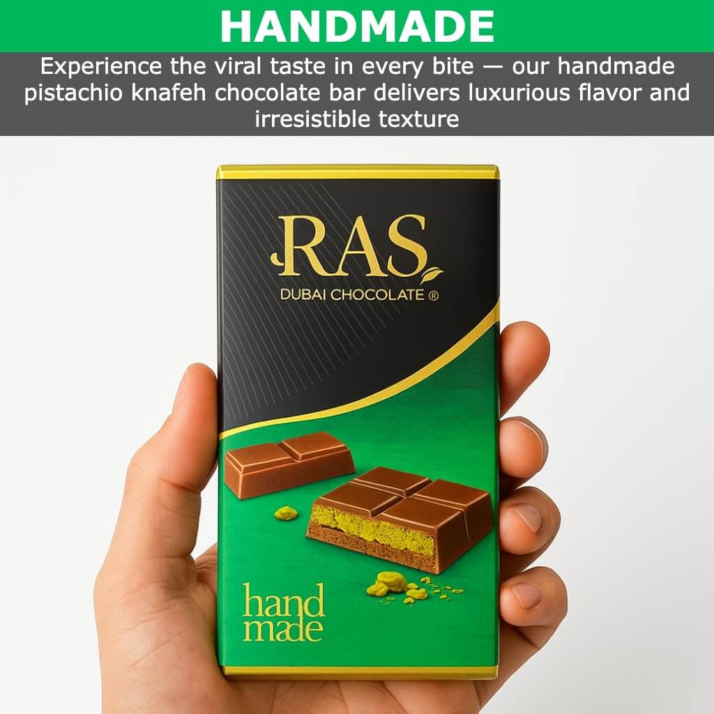 Dubai RAS Chocolate Bar - Viral Pistachio Knafeh Belgian Chocolate (95g)